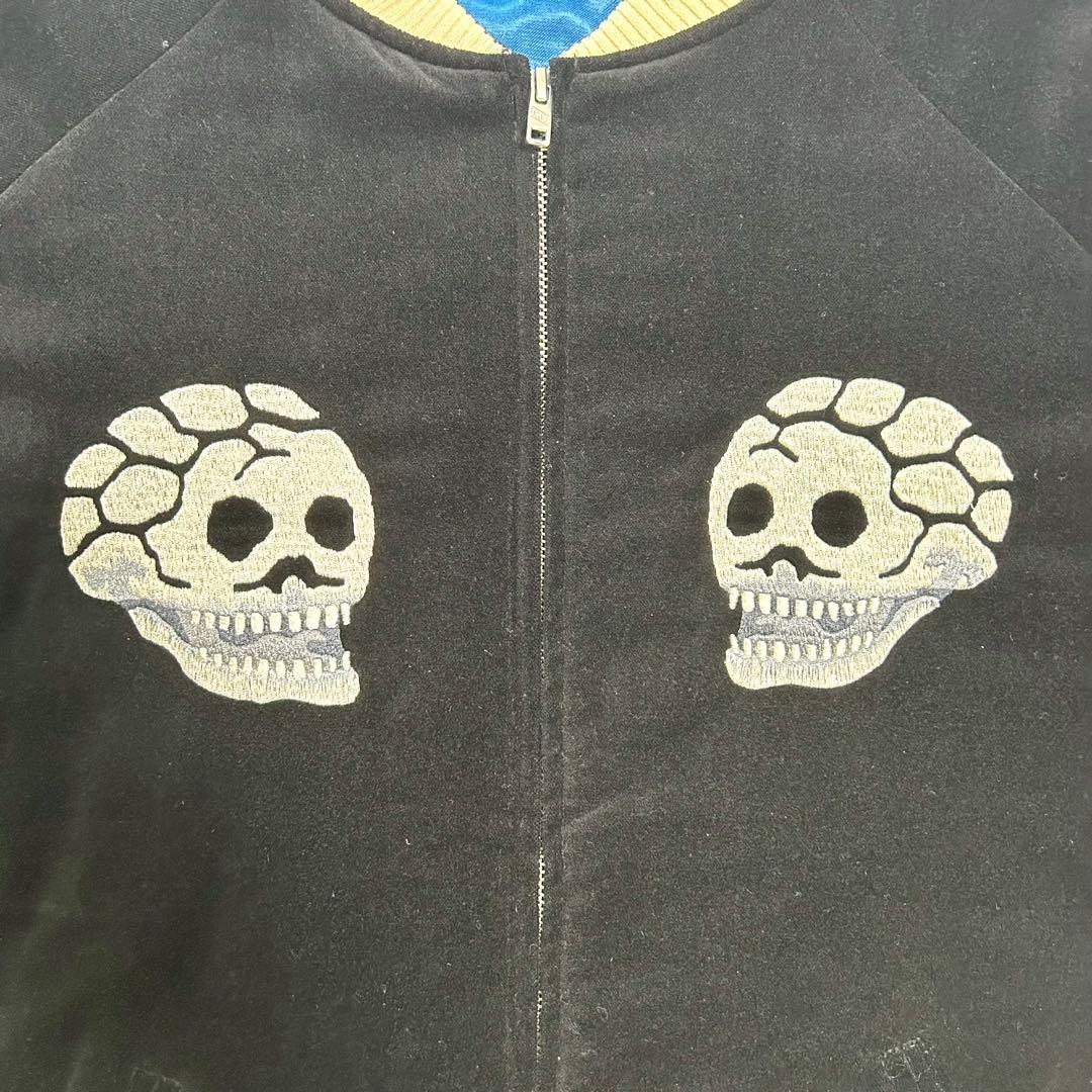 希少RADIALL ラディアル スーベニアジャケット L ブラック スカル刺繍