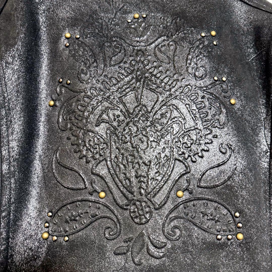 Desigual ダブルライダース ジャケット 異素材 スタッズ ロゴ 2way