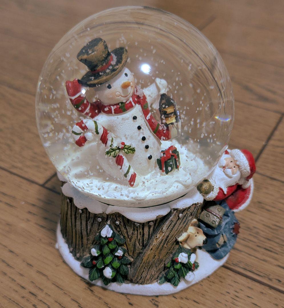 スノーマン サンタ スノードーム 約10cm