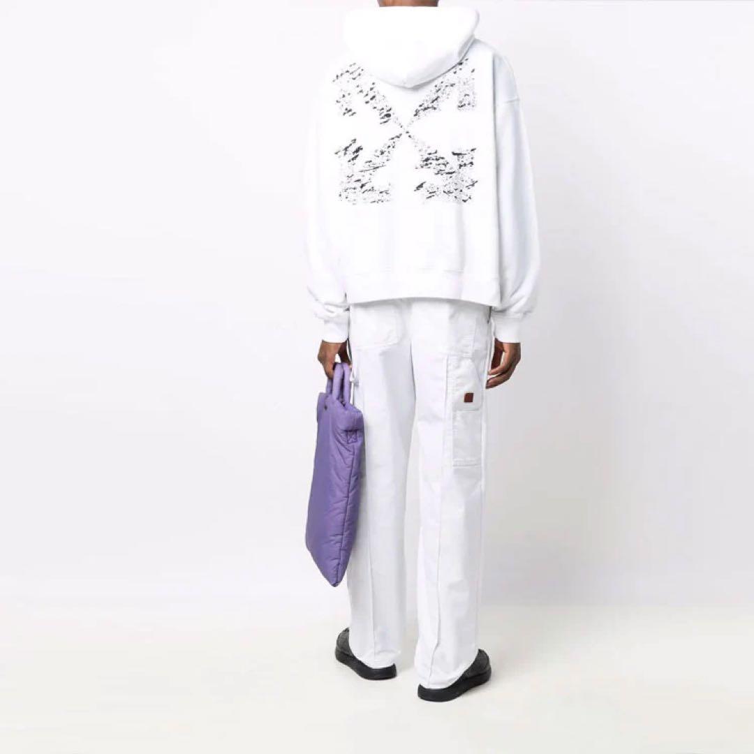 【nao1120】OFF-WHITEペイント スプラット アローフーディー