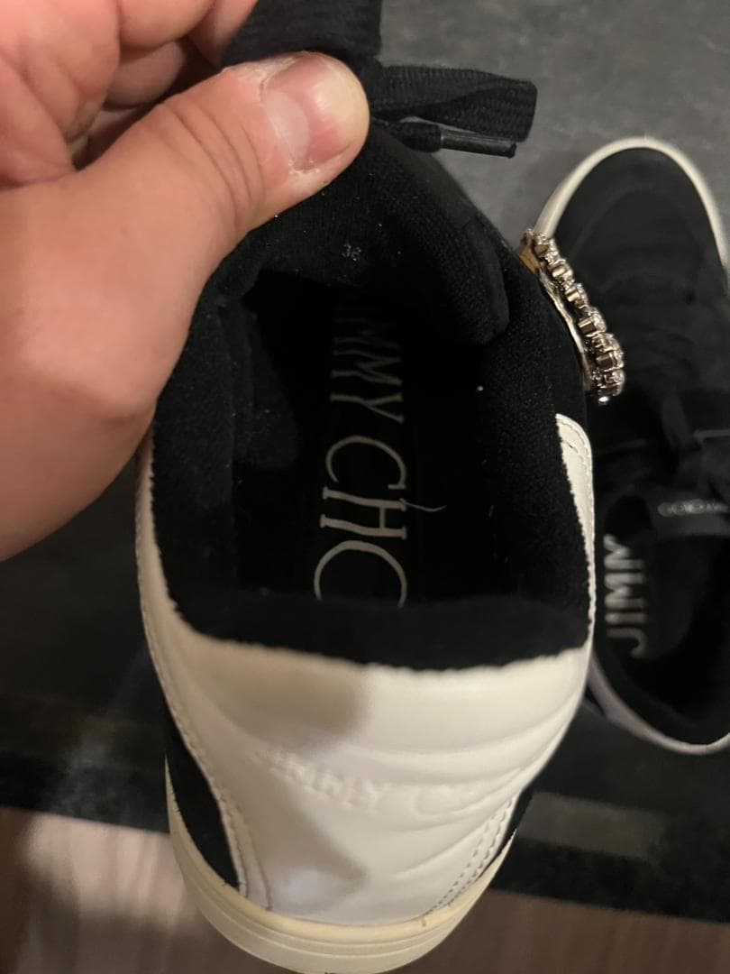 JIMMY CHOO スエード スニーカー | 38 | ブラック