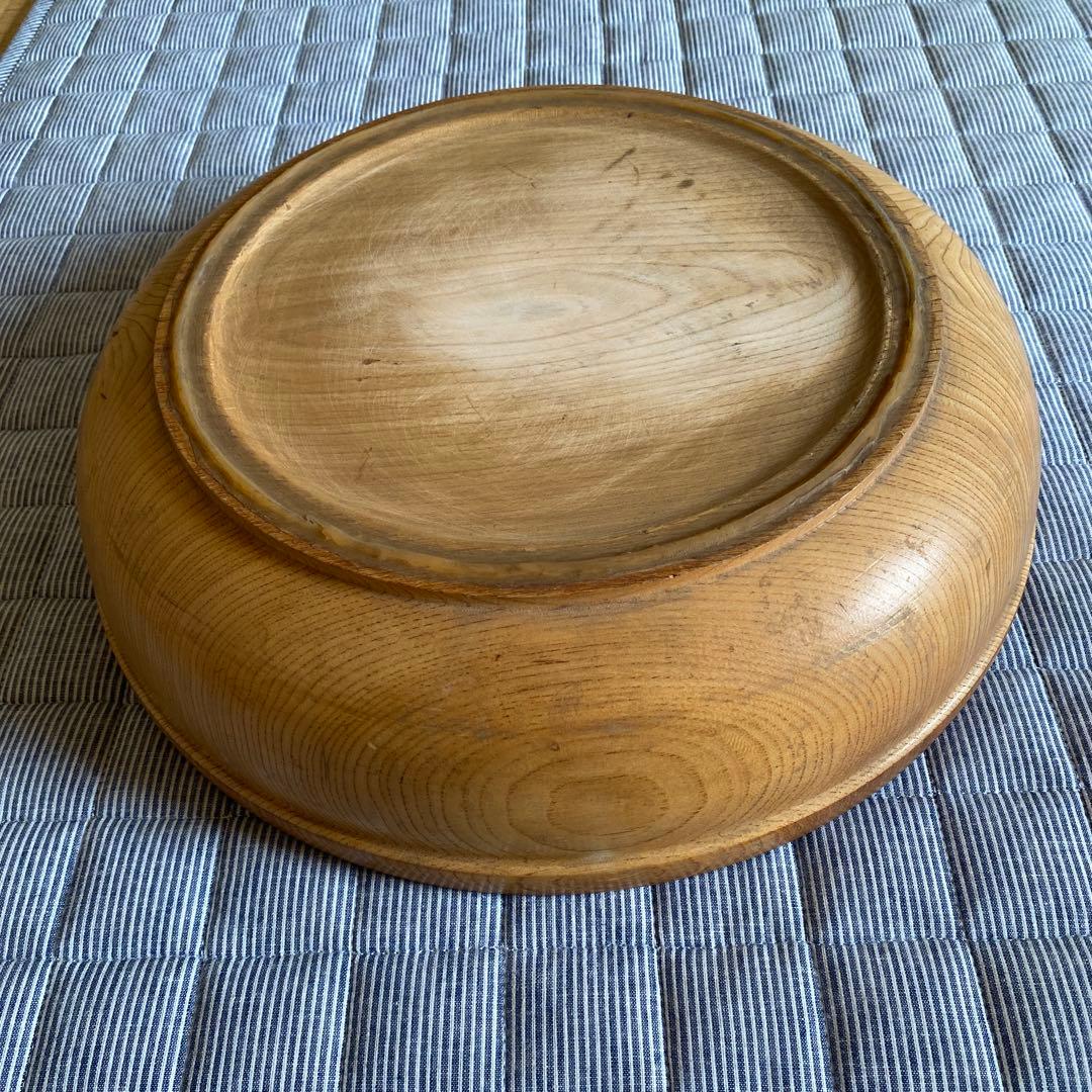 信州木曽　くり貫き　こね鉢　そば打ち　漆塗り　直径40センチ 木鉢 木製 レトロ