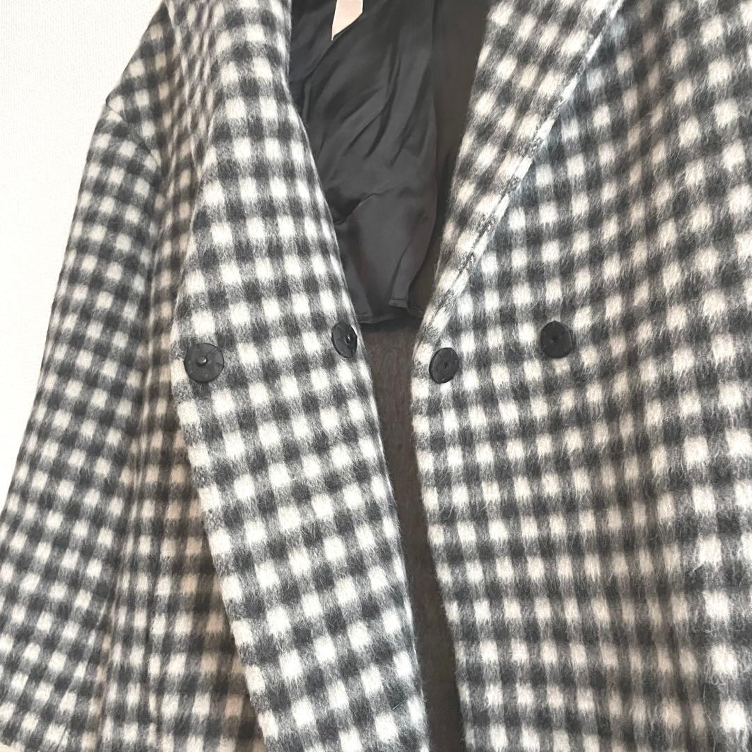【定価¥165,000(税込)】N°21コート ロング ウール チェック 36S