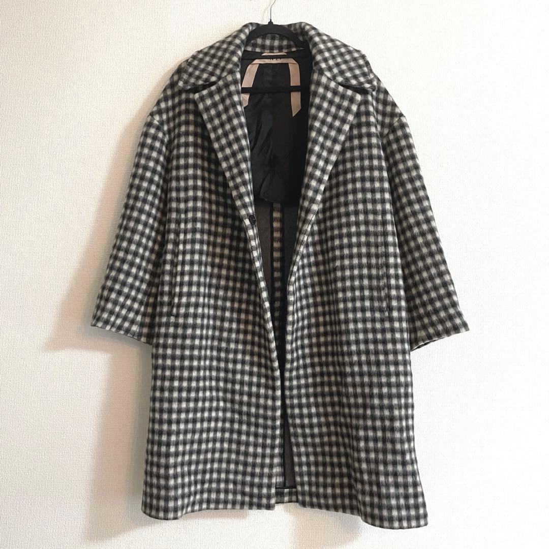 【定価¥165,000(税込)】N°21コート ロング ウール チェック 36S