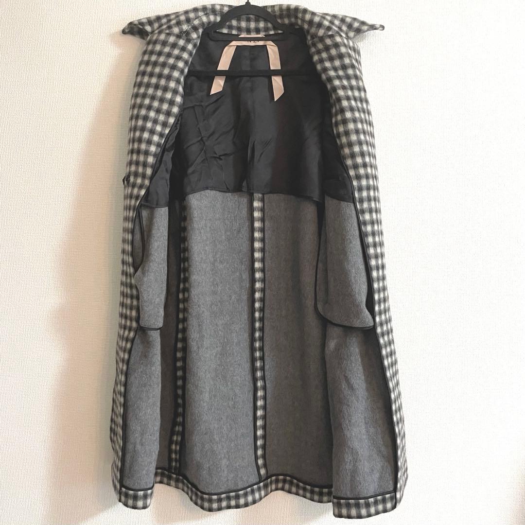 【定価¥165,000(税込)】N°21コート ロング ウール チェック 36S