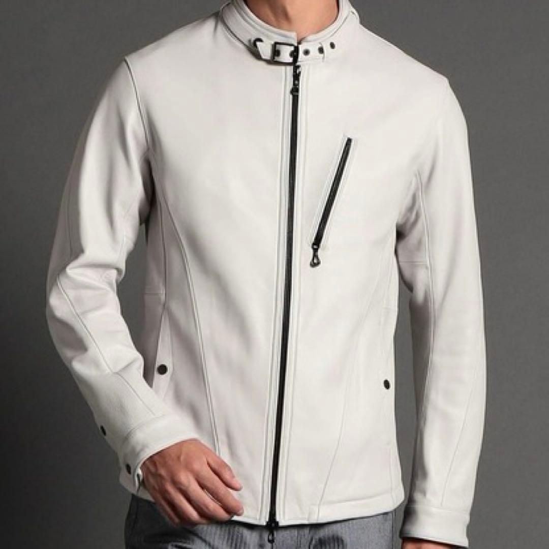 ニコルクラブフォーメン　ラムレザー シングルライダース　ブルゾン　羊革　本革