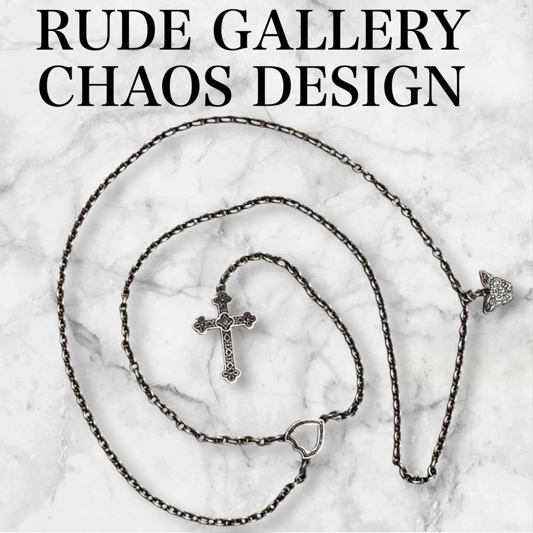 RUDE GALLERY CHAOS DESIGN クロスネックレス　ロゴマーク