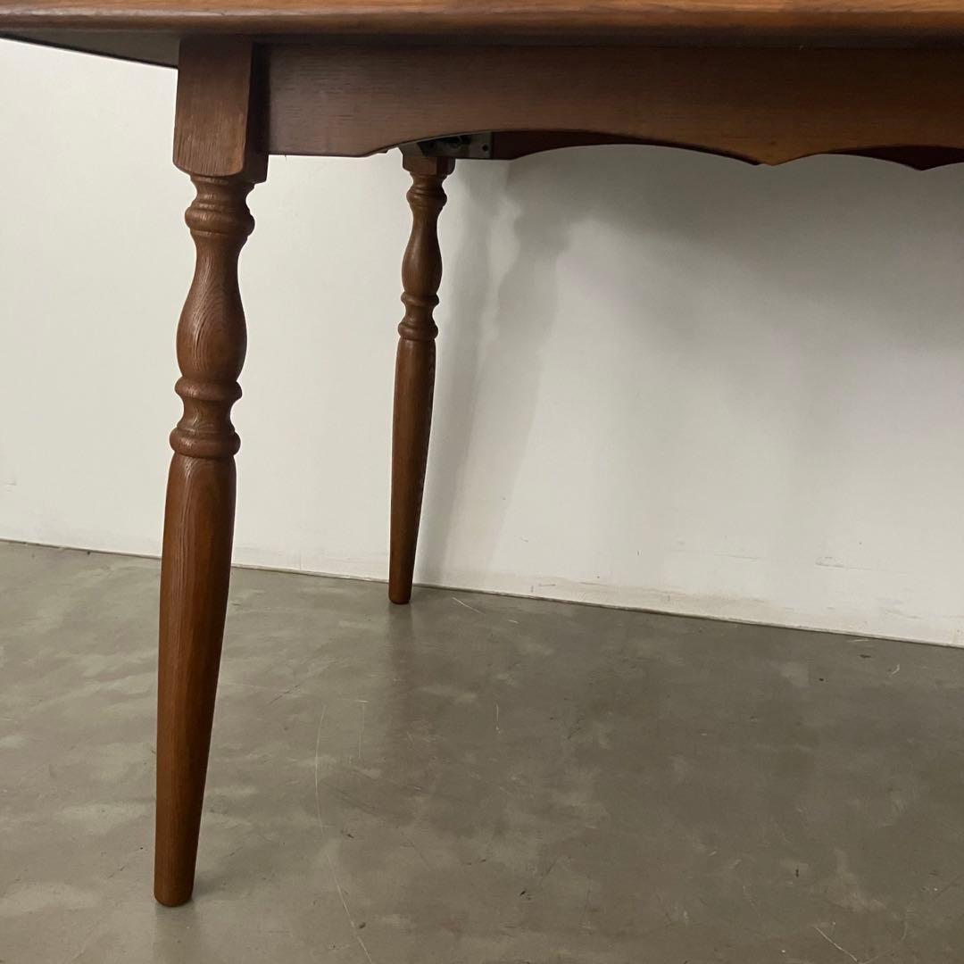 レトロ　アンティーク　古家具　キツツキ　カリモク　ダイニング　ろくろ脚　ろくろ足