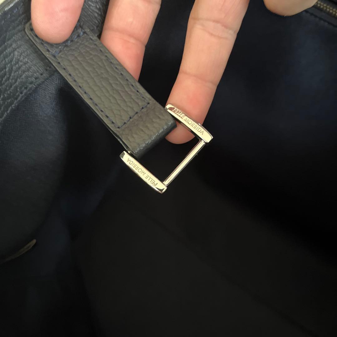 PELLE MORBIDA ペッレモルビダ レザートートバッグ ネイビー