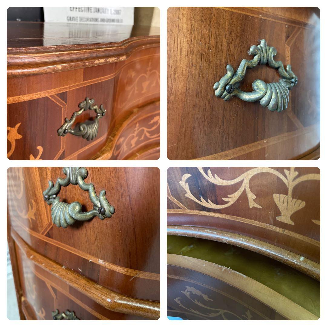 イタリア製 ヴェローナクラシック 丸脚 チェスト 象嵌 キャビネット 箪笥 高級