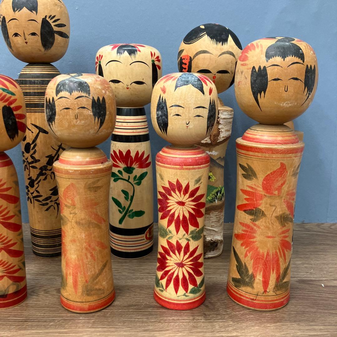 D-3 昭和レトロ 伝統こけし 16本セット 大量まとめ売り 作家物 銘あり