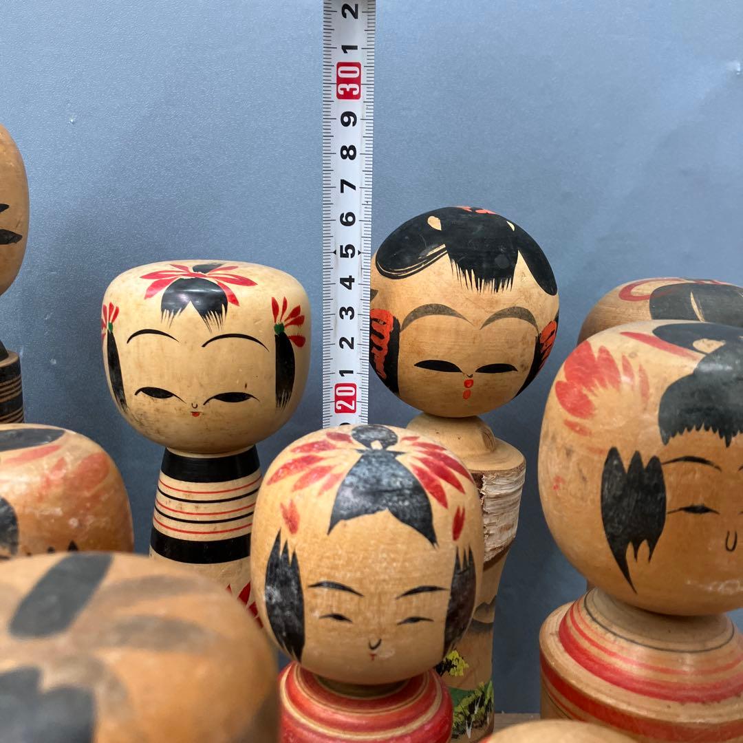 D-3 昭和レトロ 伝統こけし 16本セット 大量まとめ売り 作家物 銘あり