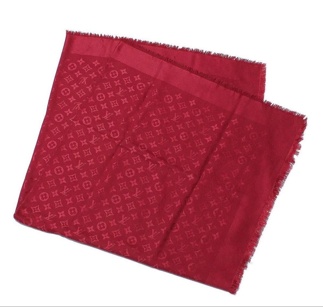 R2619 ルイヴィトン モノグラム ウール×シルク ストール 大判スカーフ