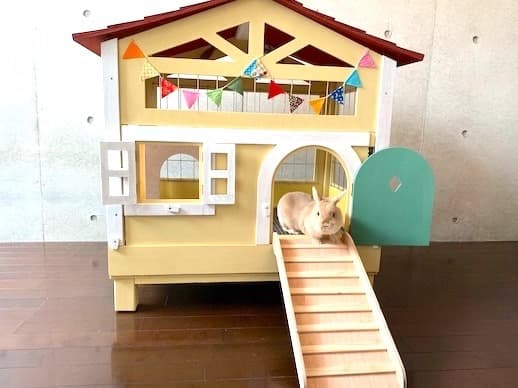 【もちつき】壱番館　北欧デザインペットハウス　うさぎ用ケージ
