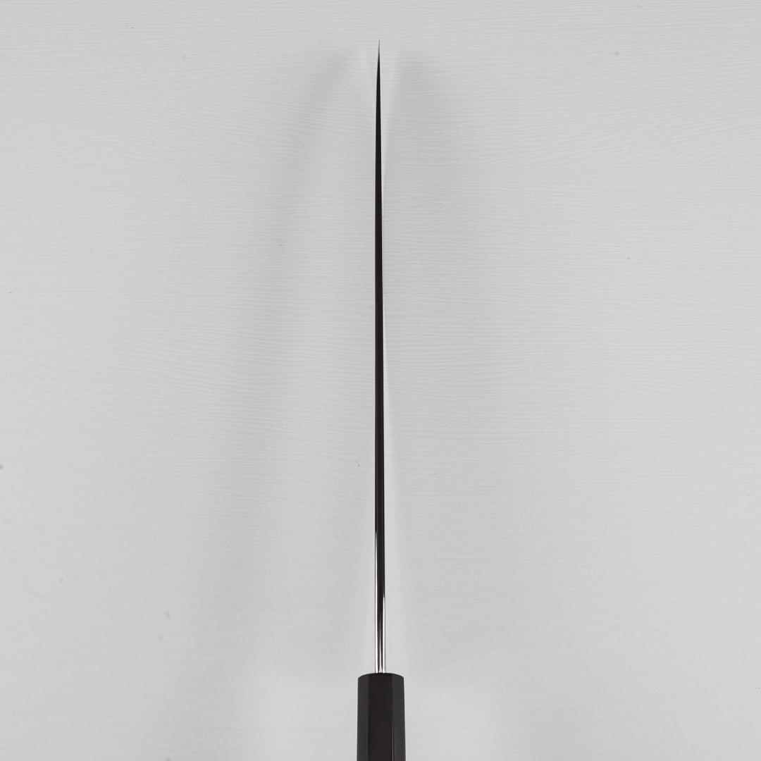 7643 大牛刀 尺 ウルトラ鏡面仕上げ 刺身包丁 両刃包丁 黒檀黒水牛角八角柄