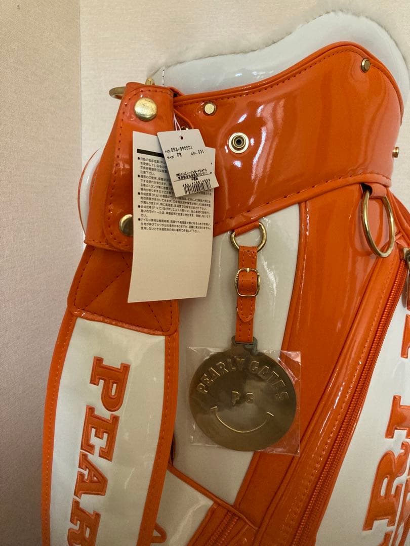 ★新品・未使用★PEARLY GATES キャディバッグ オレンジ/ホワイト