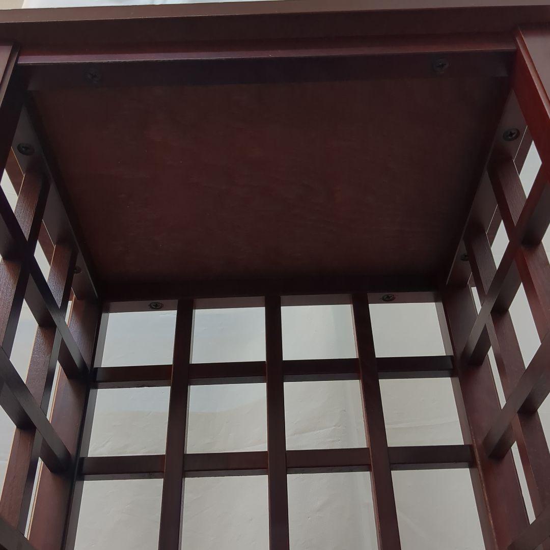 レトロ 木製ラック 電話台 ファックス台 ダークブラウン アヤノ