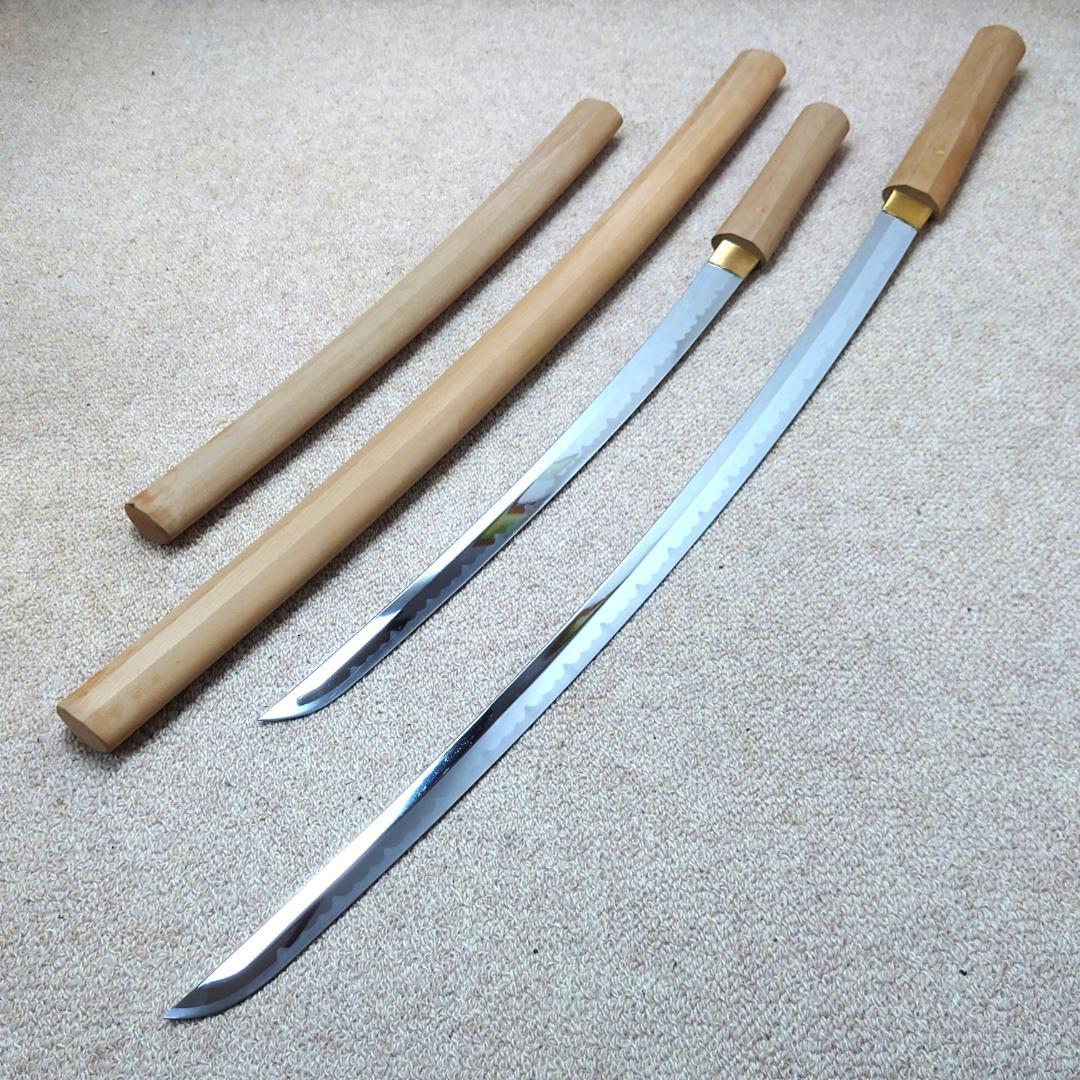 模造刀 白鞘 合金製 大小 2本セット 太刀 脇差