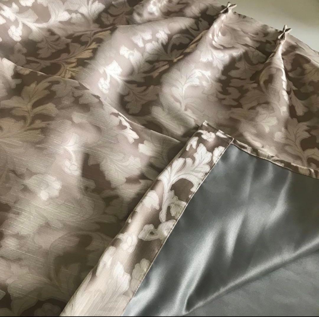 遮光カーテン　幅150cm×丈220cm2枚　ブラウン