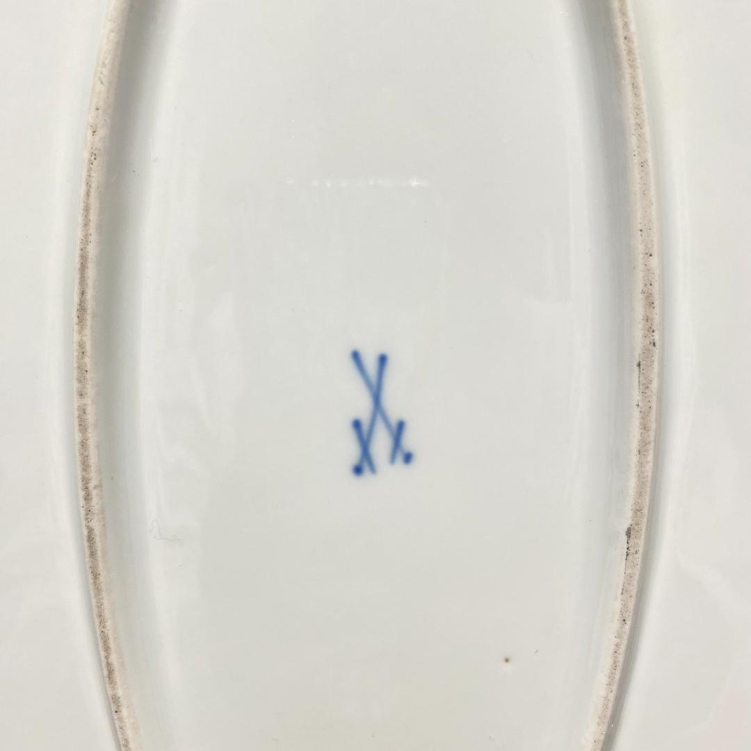 1117F 希少　マイセン 散らし小花 スキャタードフラワー オーバルプレート