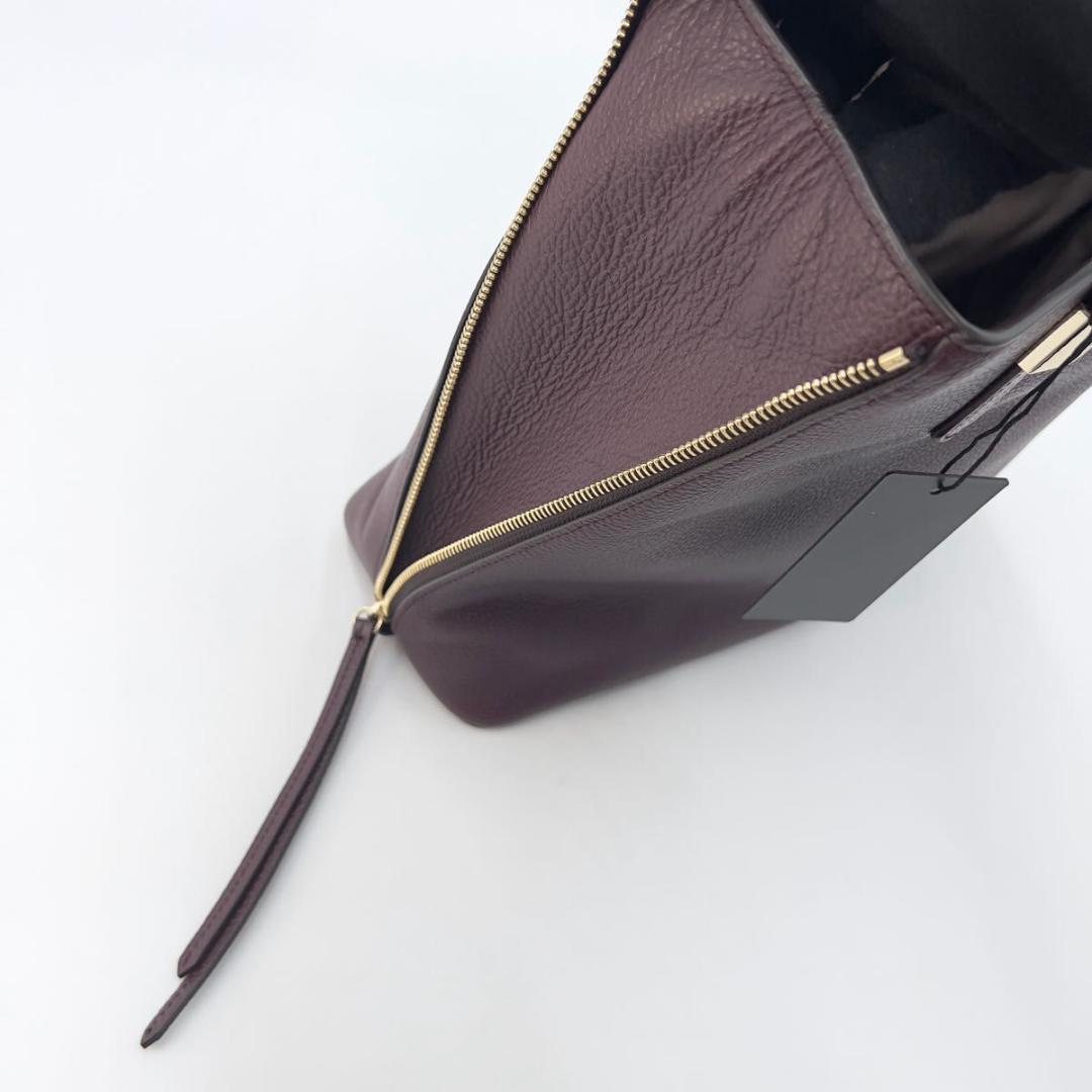 専用品 FURLA トートバッグ パープル ボルドー レザー A4可 未使用級