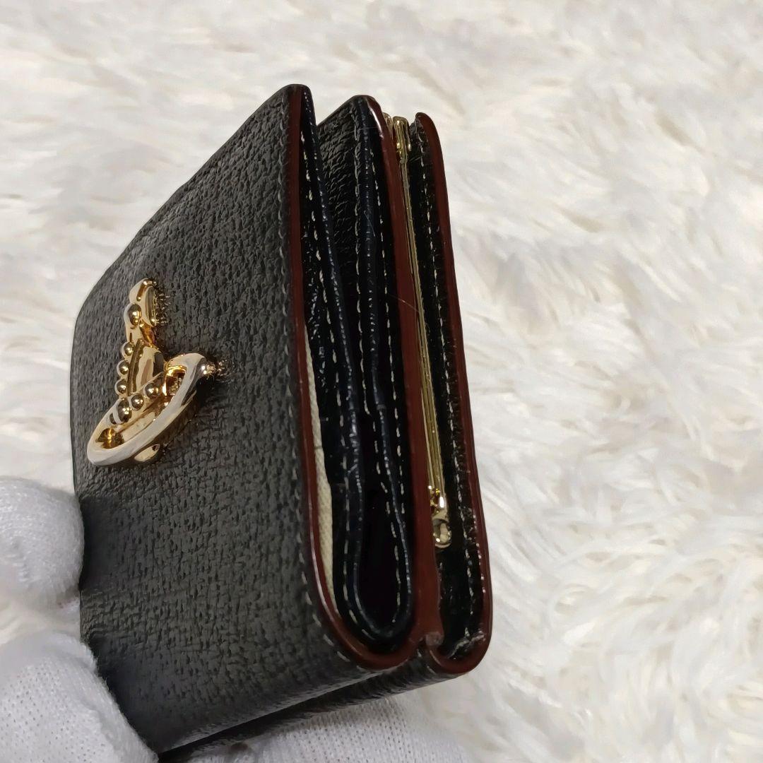 Vivienne westwood オーブロゴ　ガマ口　折り財布　ブラック