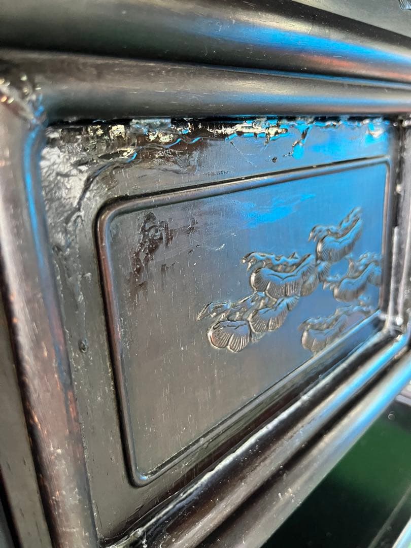 dmz6447＊違い棚 飾り棚 茶箪笥 インテリア 昭和レトロ 難あり