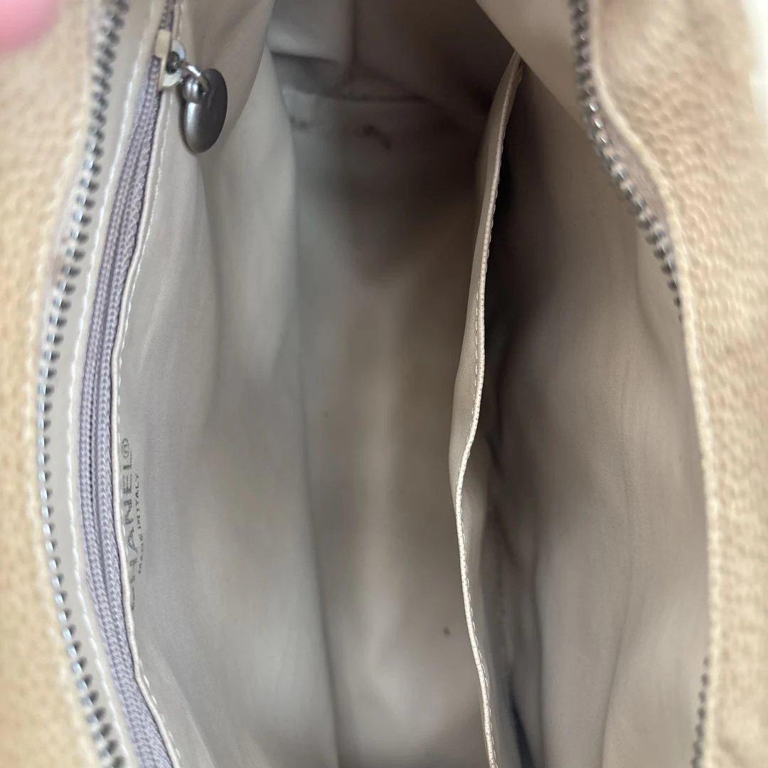 CHANEL ベージュ キルティング トートバッグ