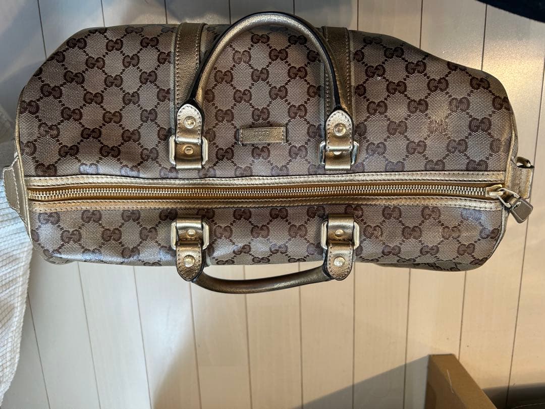 グッチ GUCCI ボストンバッグ エナメル　ゴールド系
