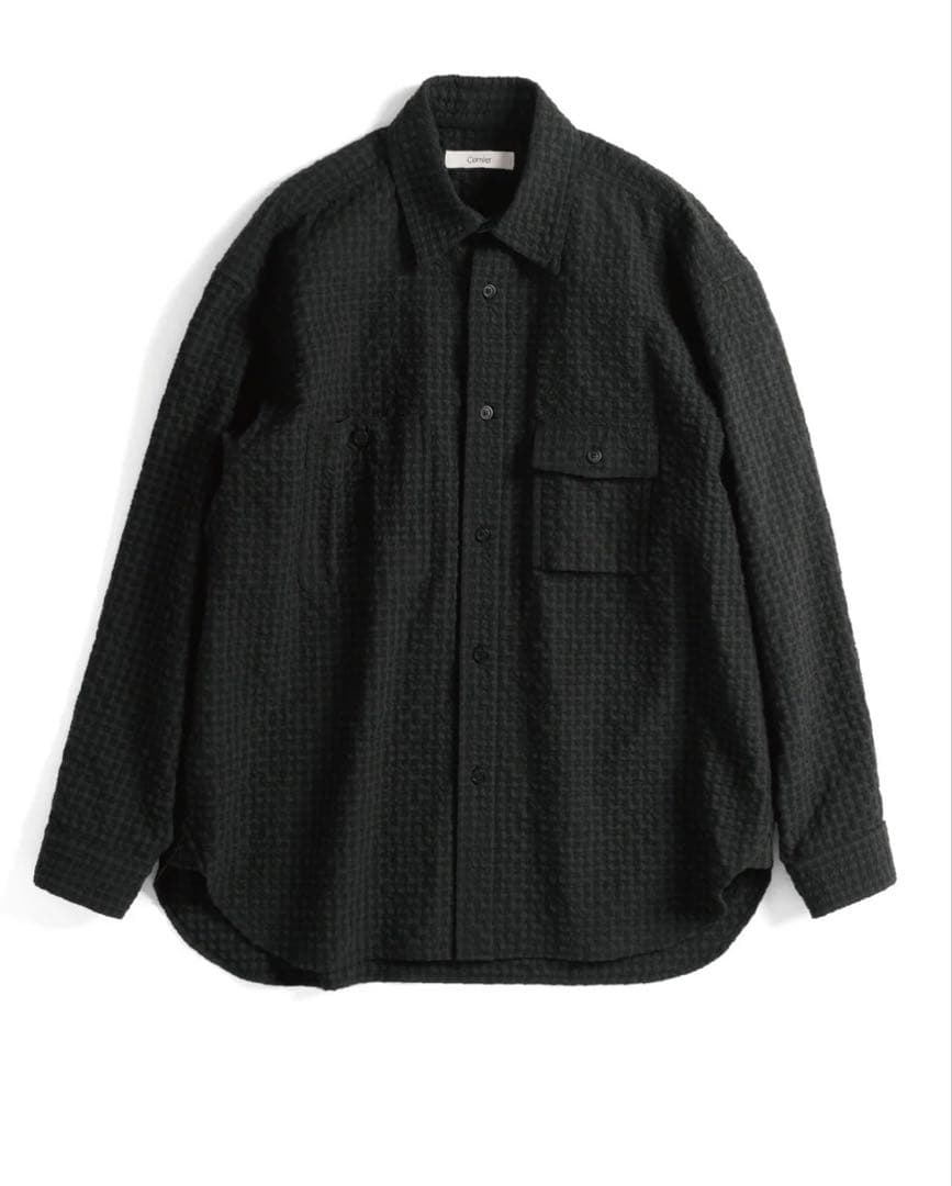 Cornier コルニエ ウールコットンチェックシャツ ブラック Lサイズ