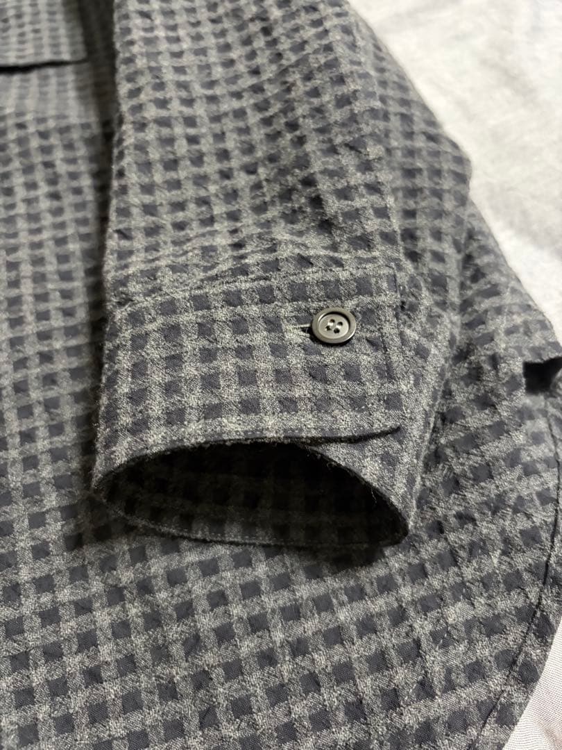 Cornier コルニエ ウールコットンチェックシャツ ブラック Lサイズ