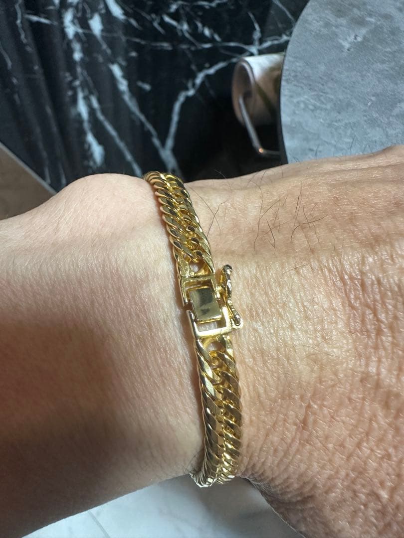 ゴールドチェーンブレスレット ケース付き　S925 18kコーティング