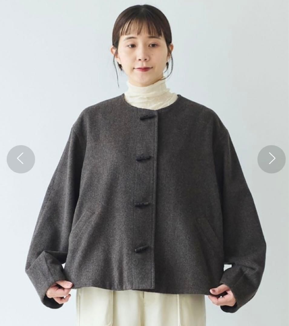 祝日限定価格△ウールスーパー120ビーバー トグルボタン　ショートコート