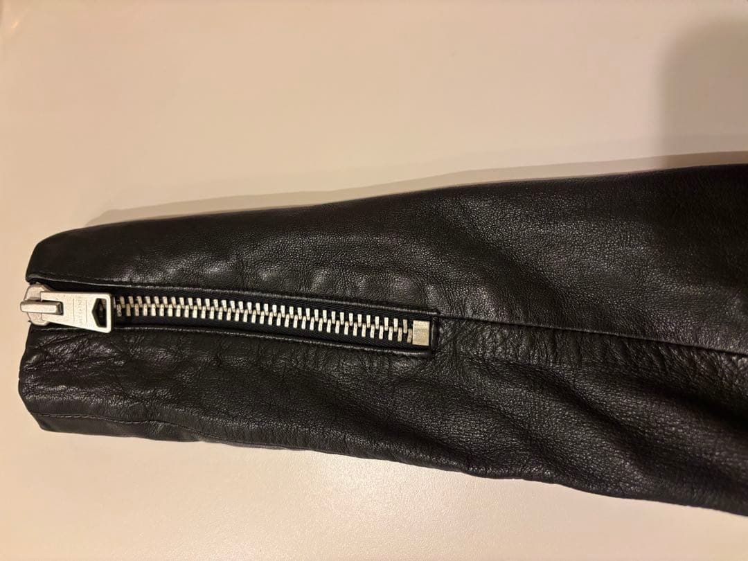 【美品】オールセインツ　ブラックレザージャケット ダブルジップ