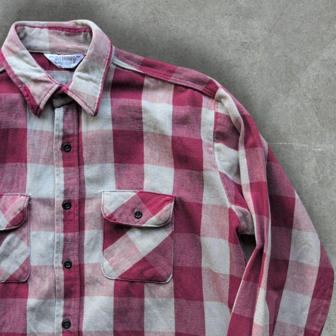 D*I様 80s ファイブブラザー ヘビーネルシャツ ブロックチェック XL U