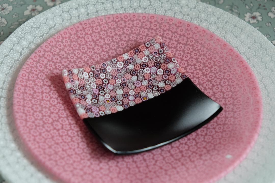 ミルフィオリ プレート 小皿 ベネチアングラス 検/ガラス 江波冨士子 田子美紀