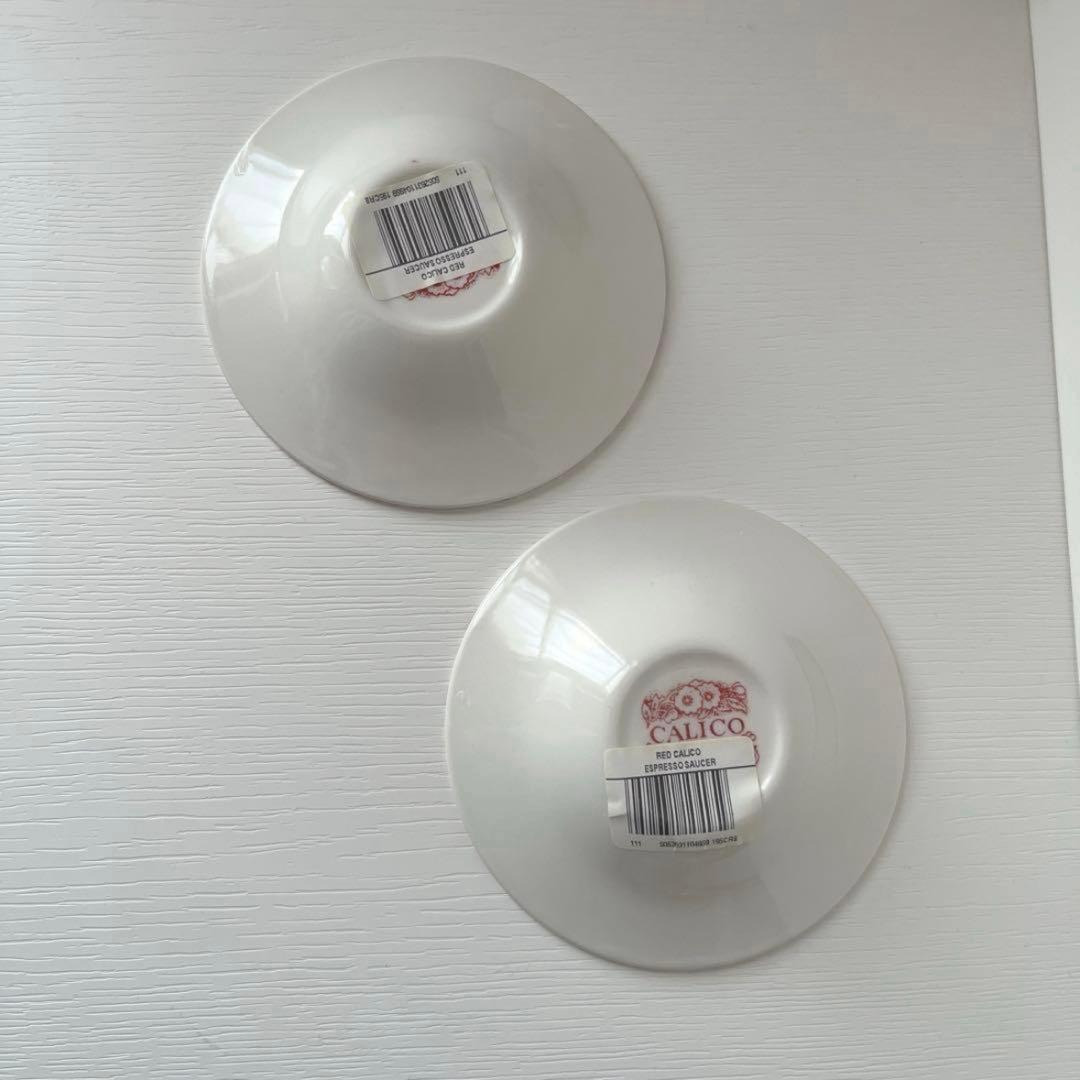 バーレイ プレート　バーレイ レッドキャリコ　ブレックファーストカップソーサー