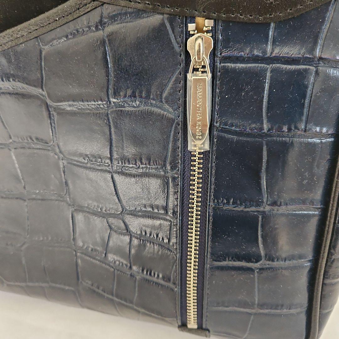 Samantha kingz 紺×黒クロコダイルトートバッグ