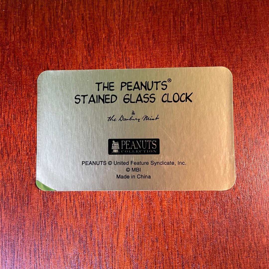 ダンバリーミント スヌーピー ステンドグラス 掛時計 ピーナツ