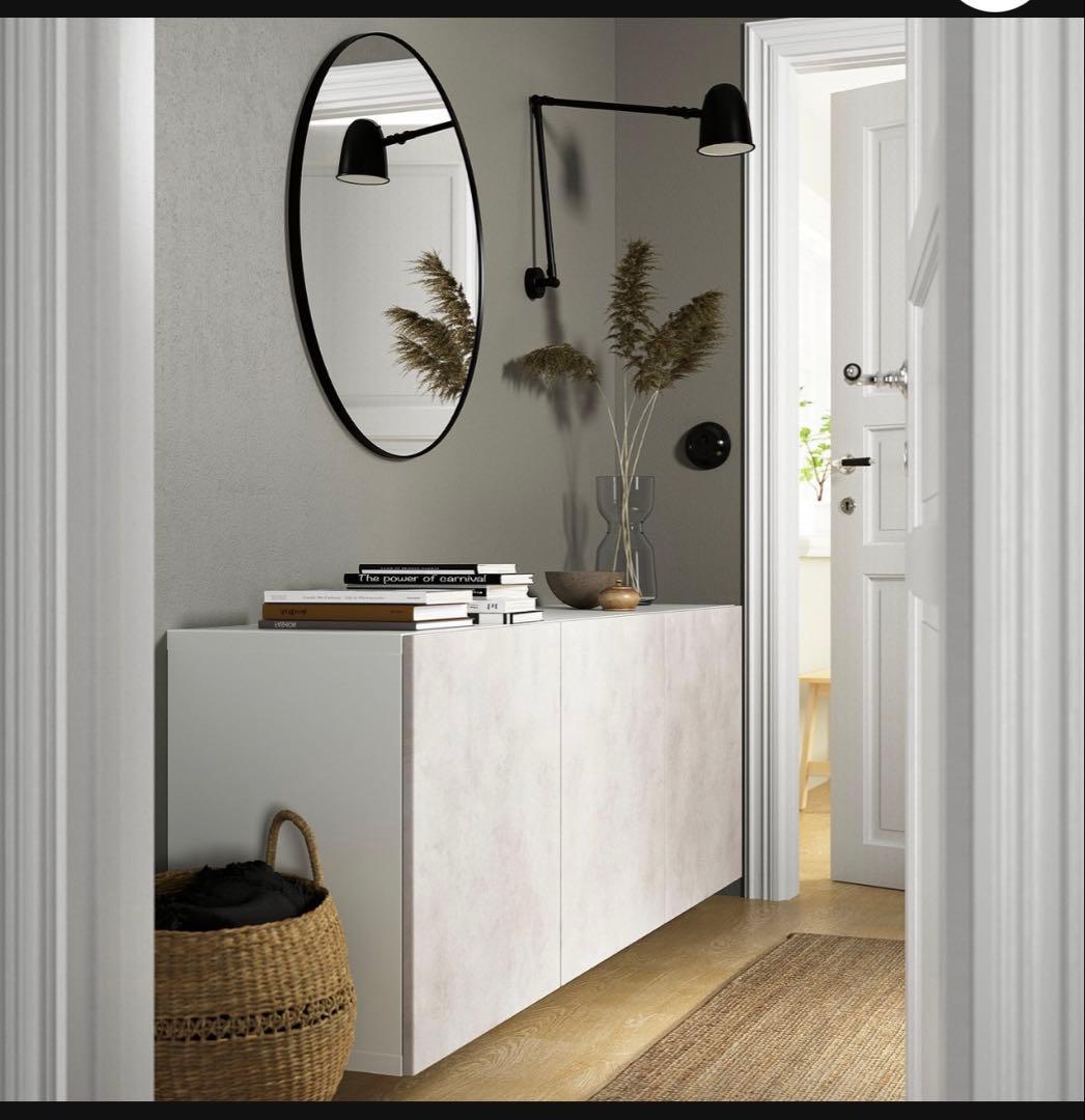 IKEA カルヴィーケン　ライトグレー　コンクリート調　扉2枚セット