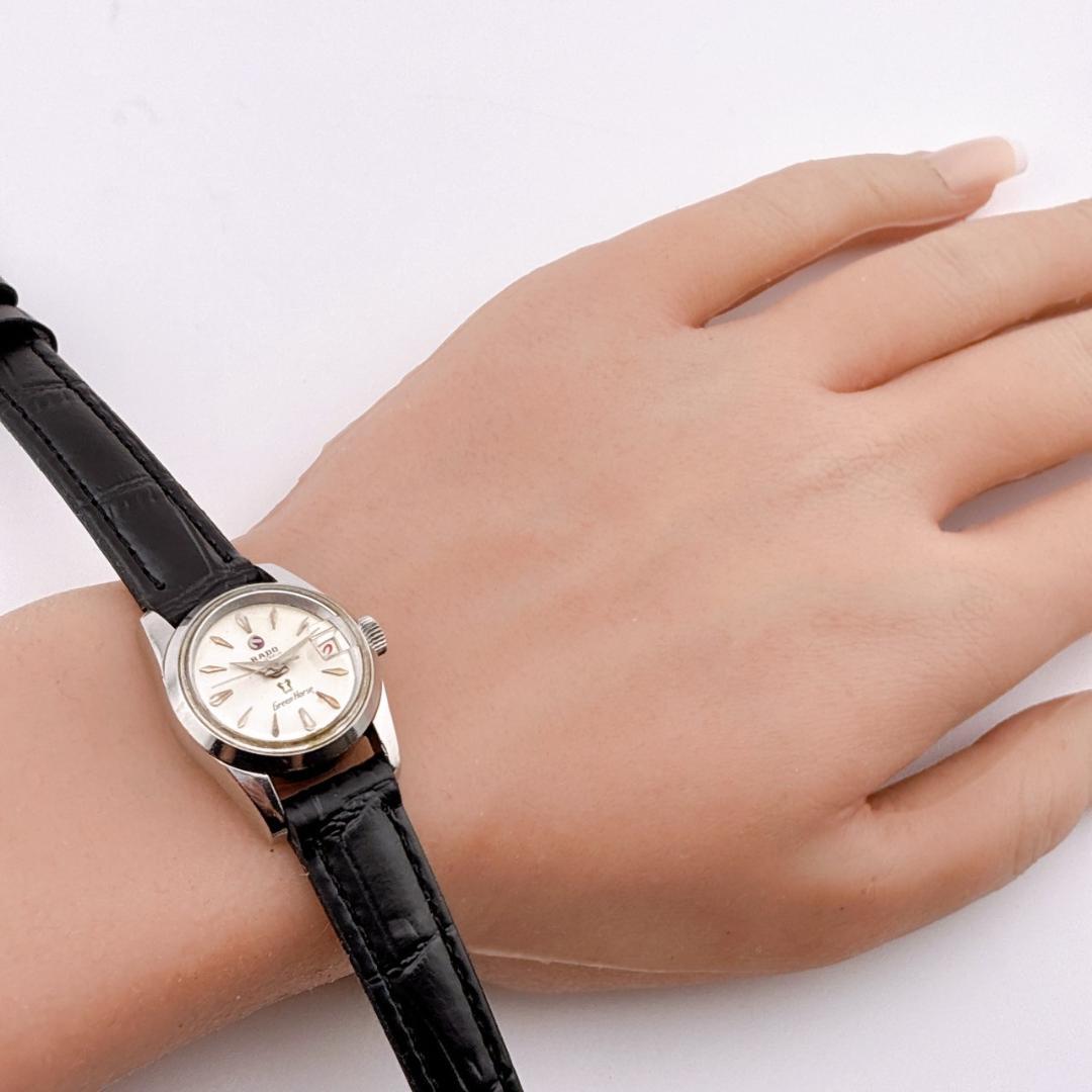 【手巻き】RADO　Purplehorse　デイト　稼働　新品ベルト　シルバー