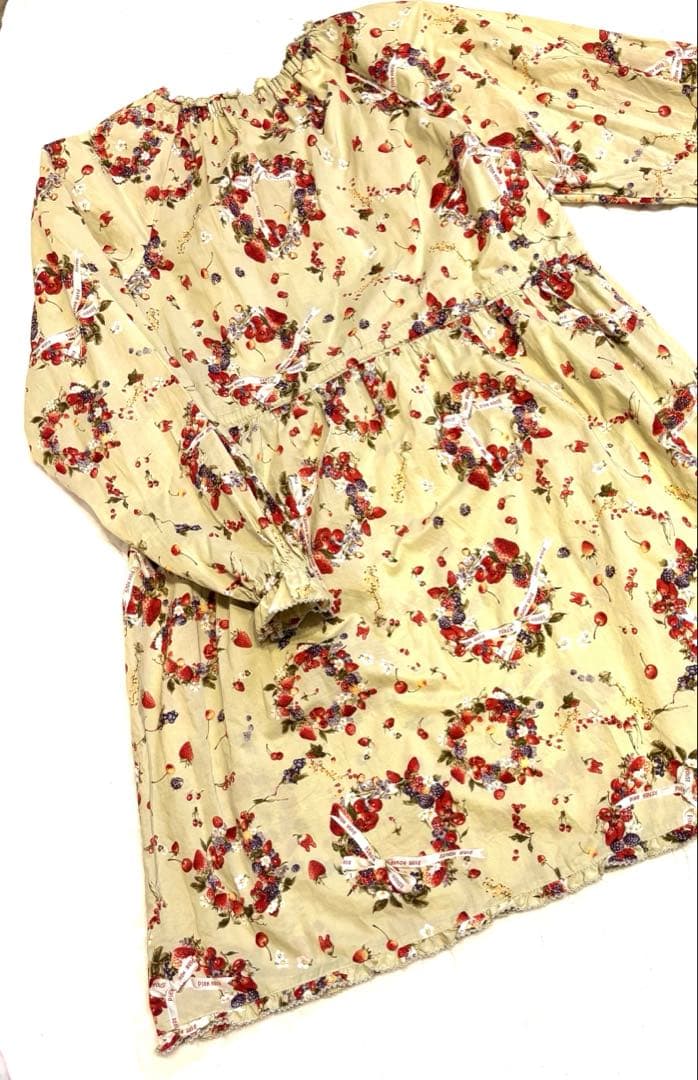 ピンクハウス♡苺リース　オリーブグリーン ミニワンピース