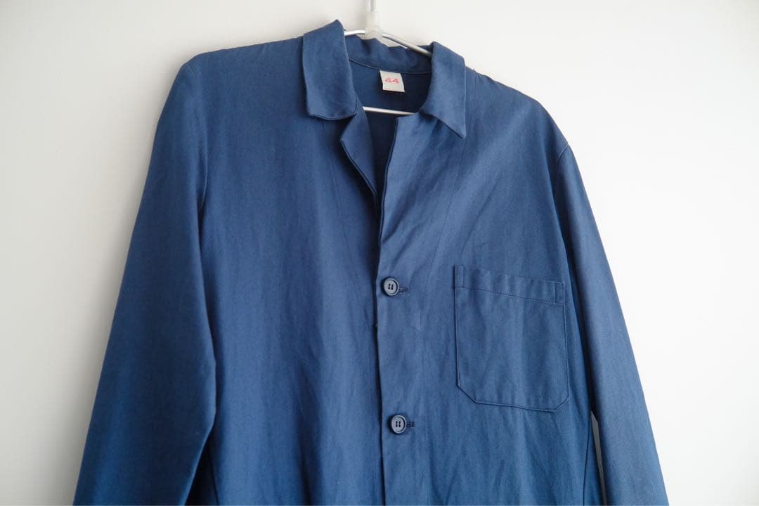 イタリア製 春物コート スプリングコート ブルー 青 ヨーロッパヴィンテージ