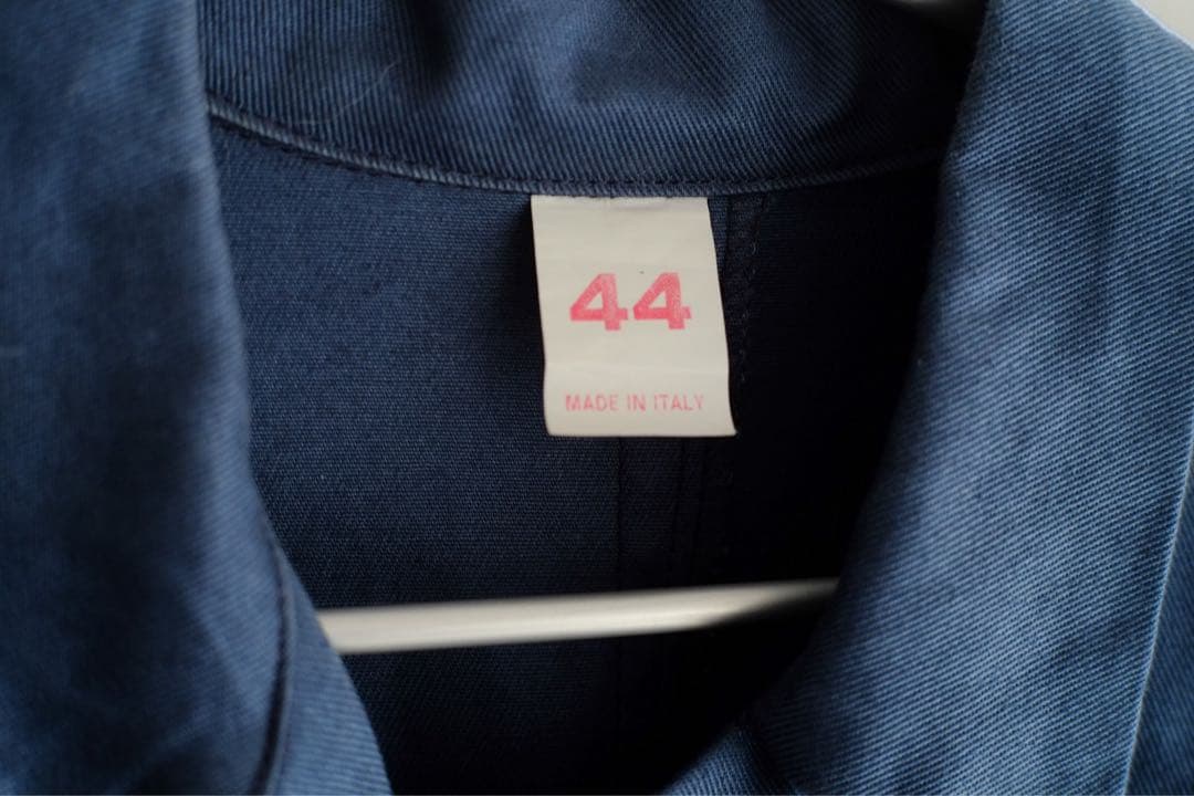 イタリア製 春物コート スプリングコート ブルー 青 ヨーロッパヴィンテージ