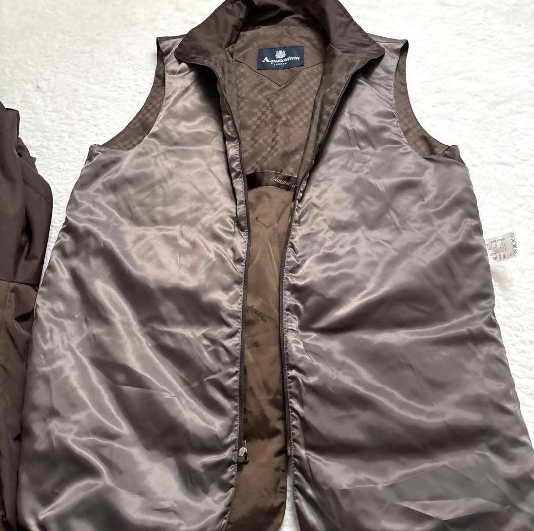【極美品】Aquascutum ダウンロングコート ブラウン ライナー付
