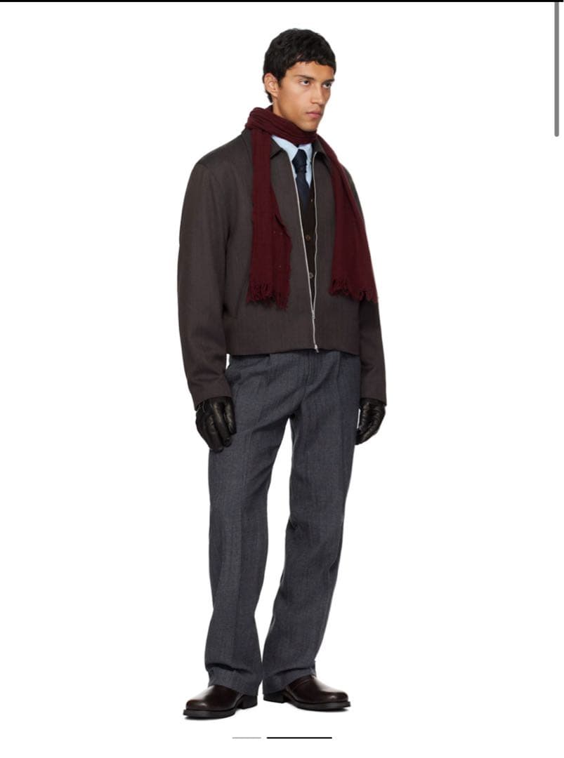 Ourlegacyの赤色スカーフ、マフラー、