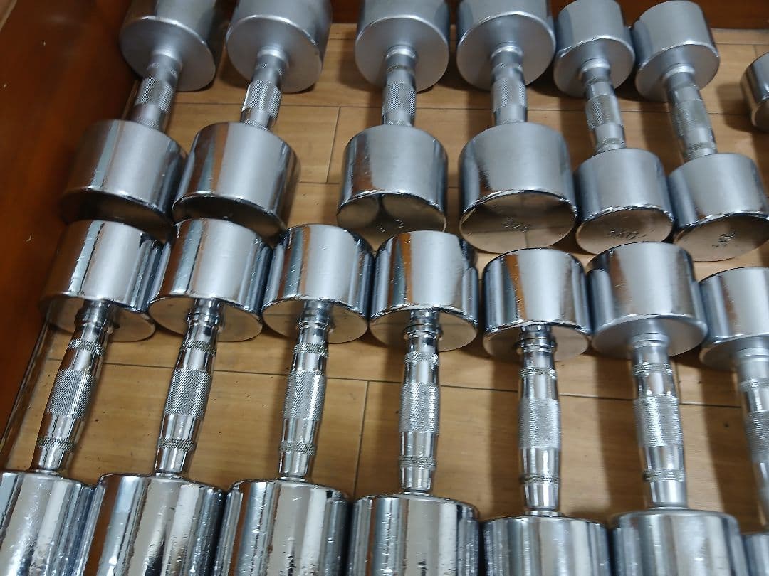 クロムダンベルセット1kg～10kgペア　計110kg