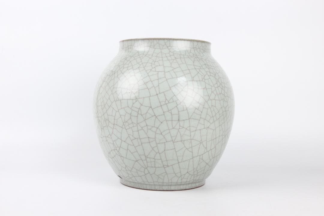 日本美術　藤田和廣作　青磁花瓶　共箱　未使用　陶芸工房「久玲居」 ED11-19