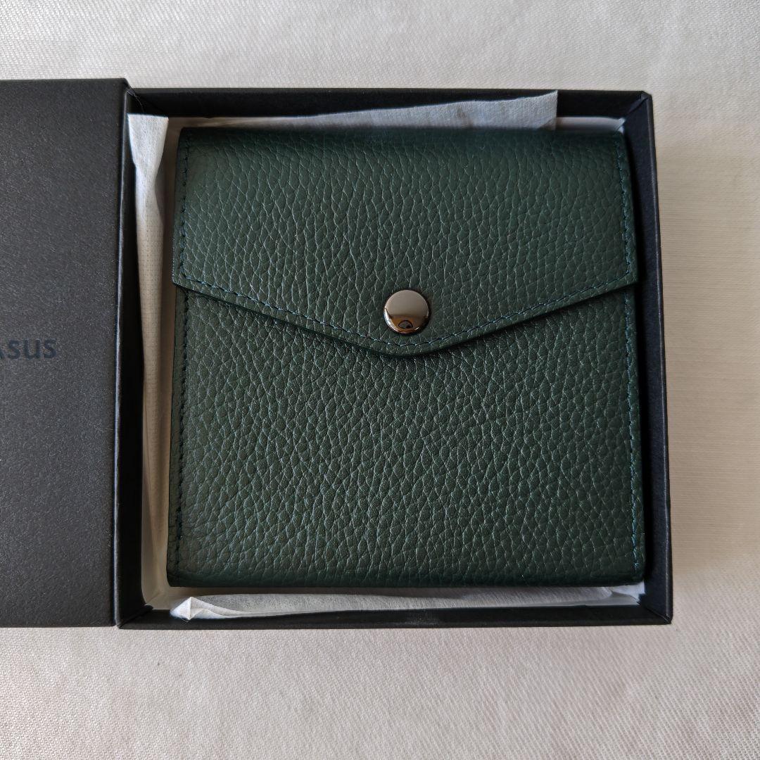 未使用　アブラサス abrasus ツインズミニ財布 グリーン 二つ折り財布