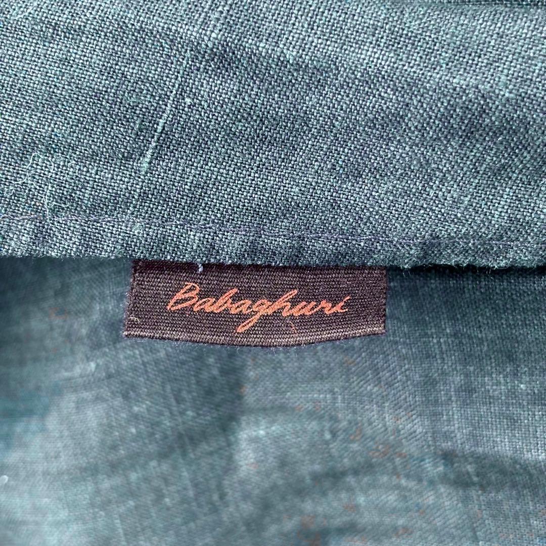 【極美品】ババグーリ リネン タック ロング フレアスカート ネイビー